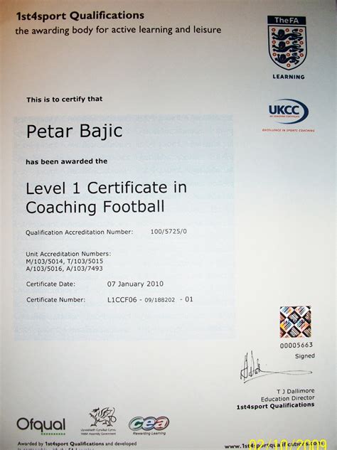 fa level 1 coaching certificate.